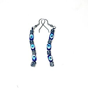 Elegant Blue Evil Eye Earrings